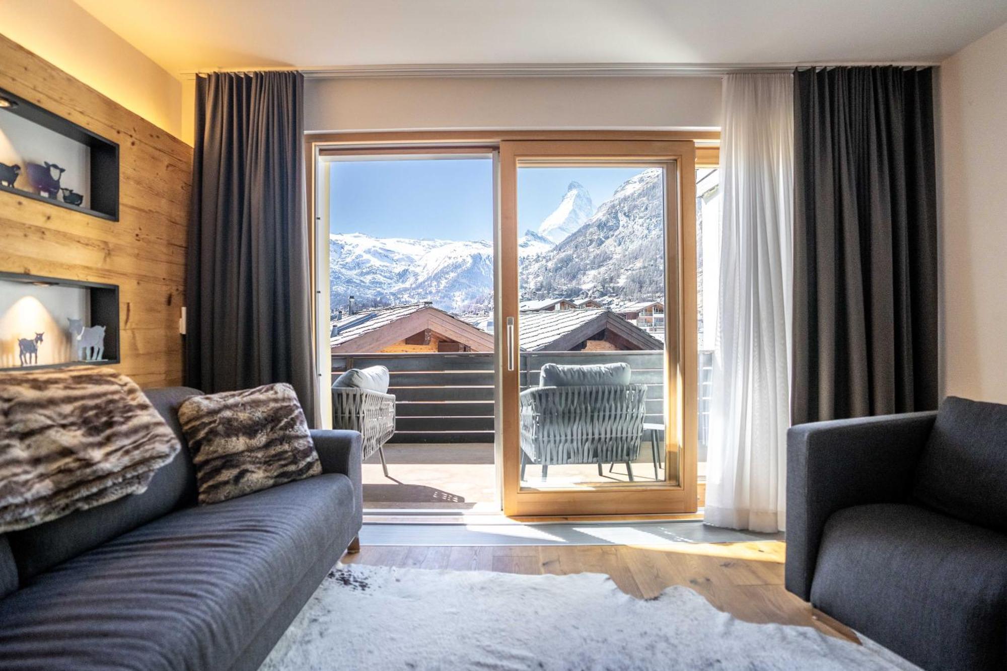 Moderne Wohnung Mit Ausblick Und Viel Sonne Zermatt Exteriér fotografie
